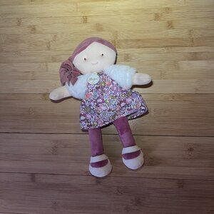 Jolijou Paris Demoiselle Play Doll Purple Floral Dress Faux Fur Vest